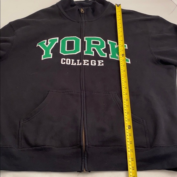 Jansport York College black and sewn on green logo full zip sweatshirt - Picture 6 of 7